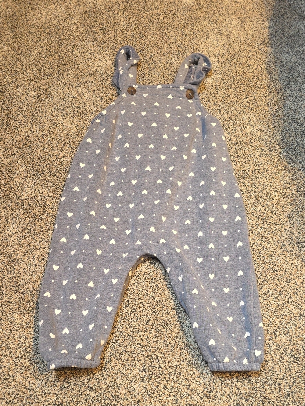Old Navy Blue Heart-Print Overalls